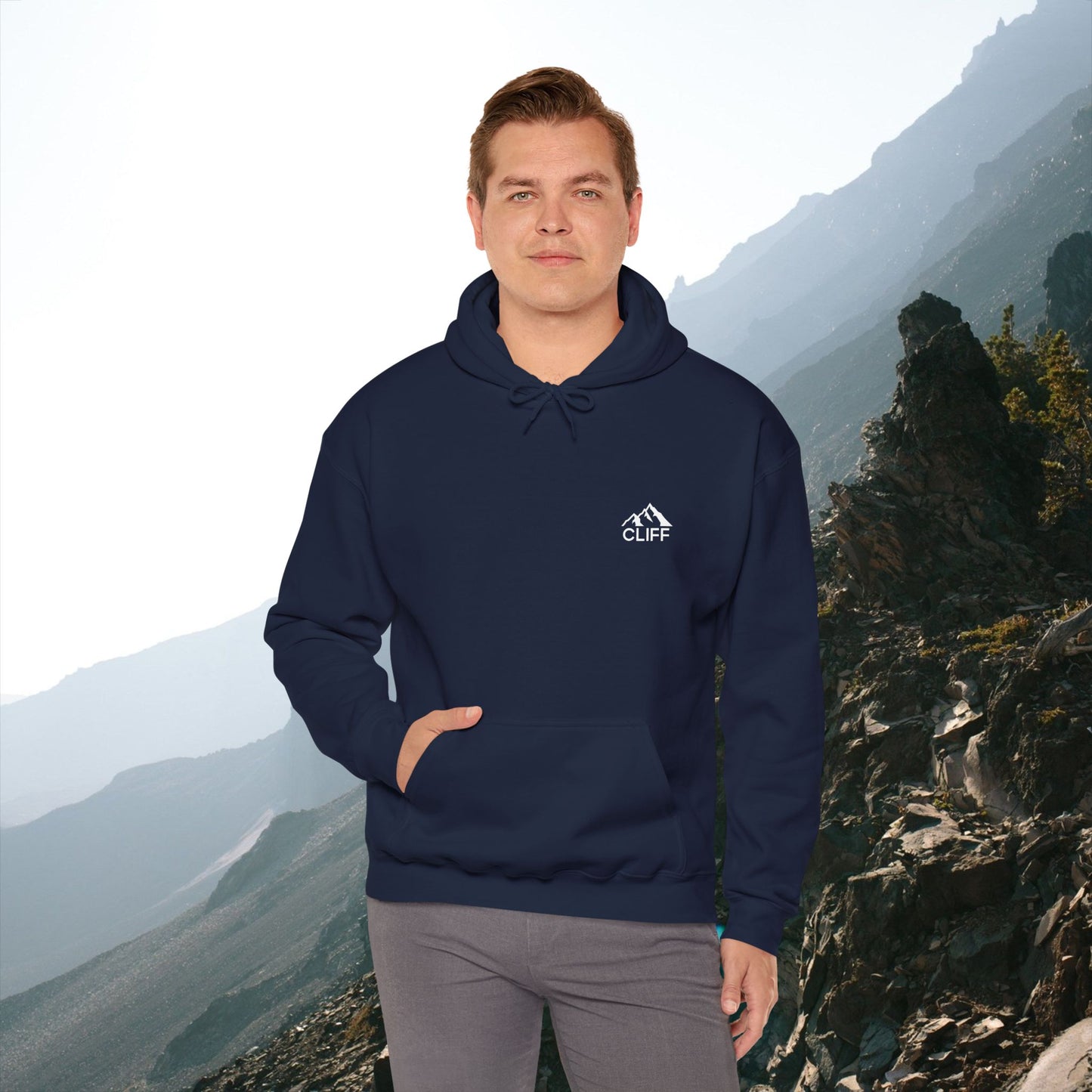 Cozy Cliff Unisex Hooded Sweatshirt - Perfect for Outdoor Adventures