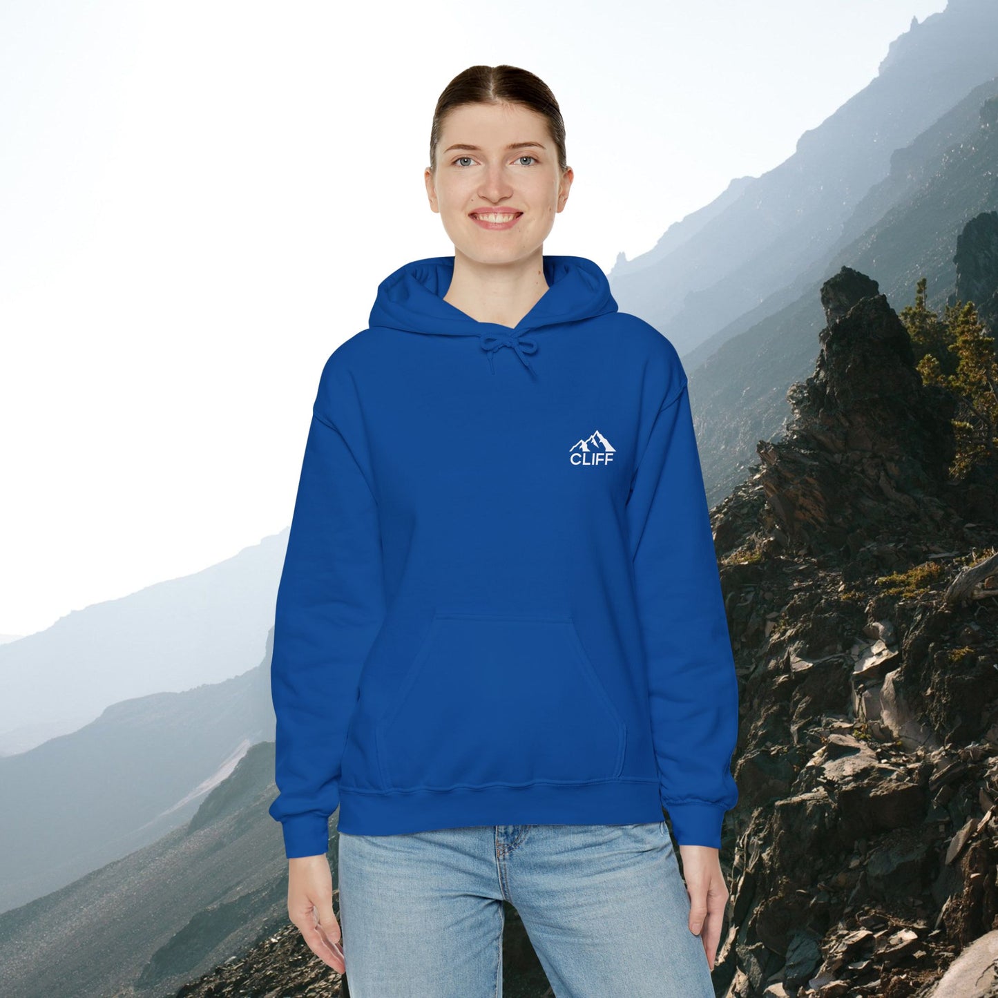 Cozy Cliff Unisex Hooded Sweatshirt - Perfect for Outdoor Adventures