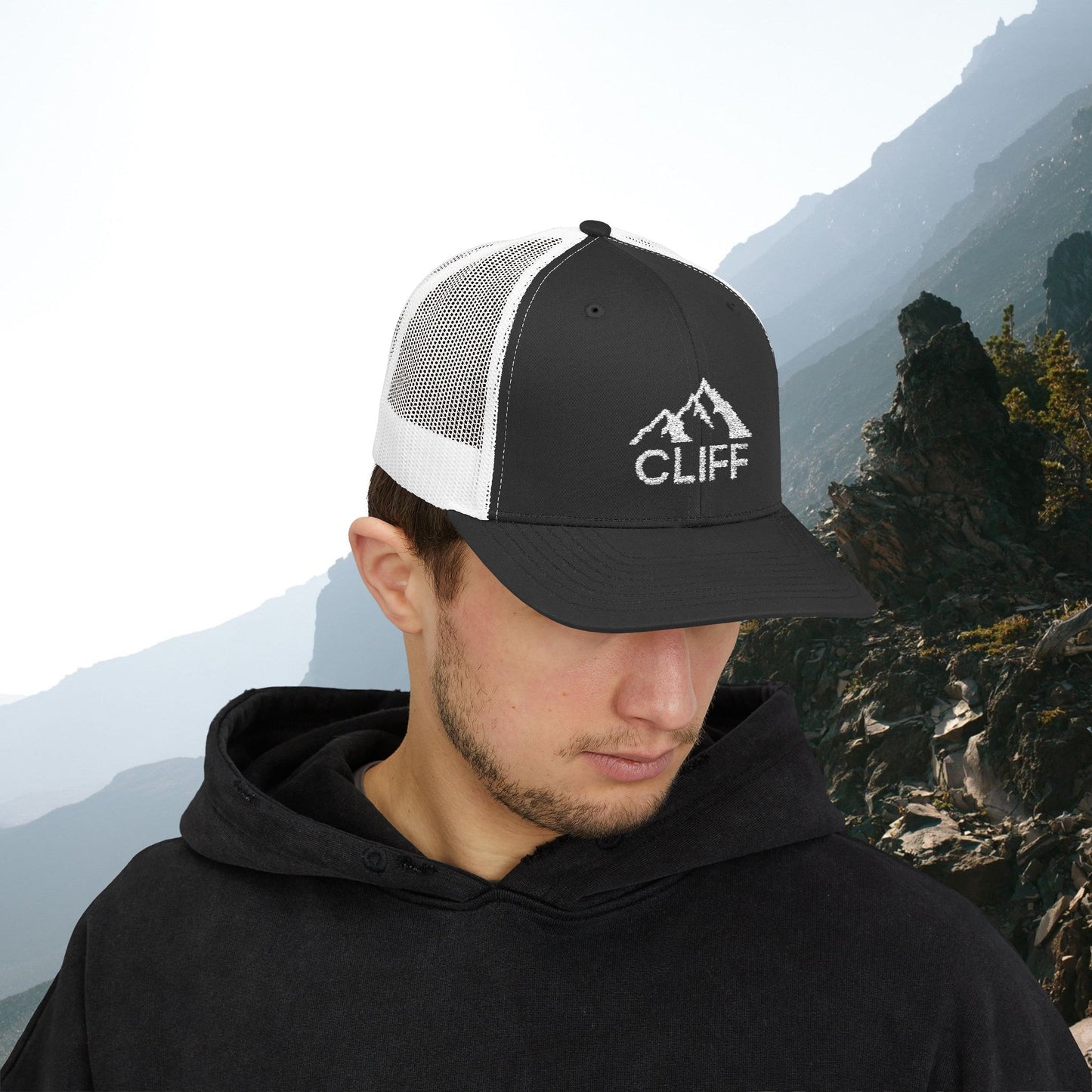 Mountain Cliff Snapback Trucker Cap - Perfect for Outdoor Adventures