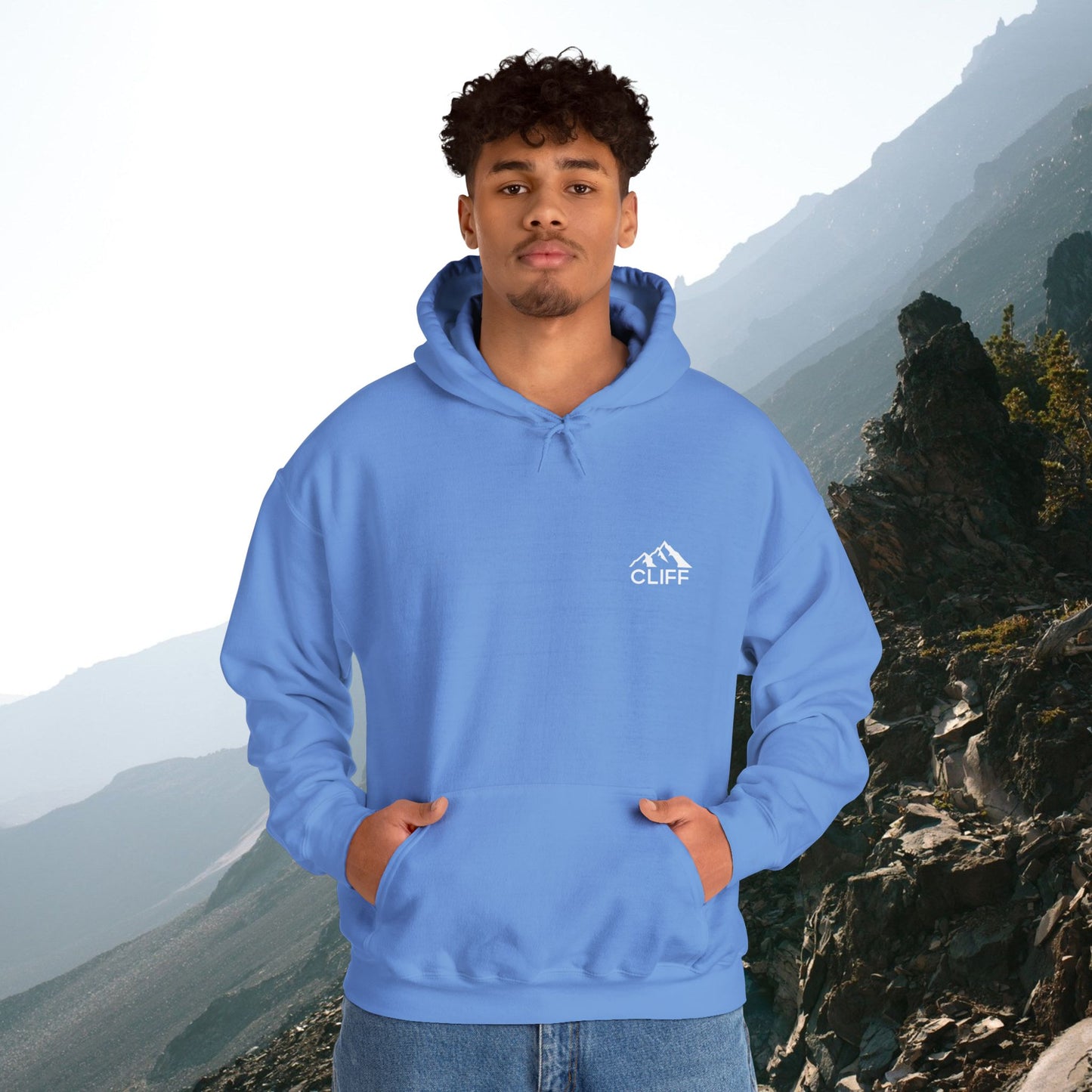 Cozy Cliff Unisex Hooded Sweatshirt - Perfect for Outdoor Adventures
