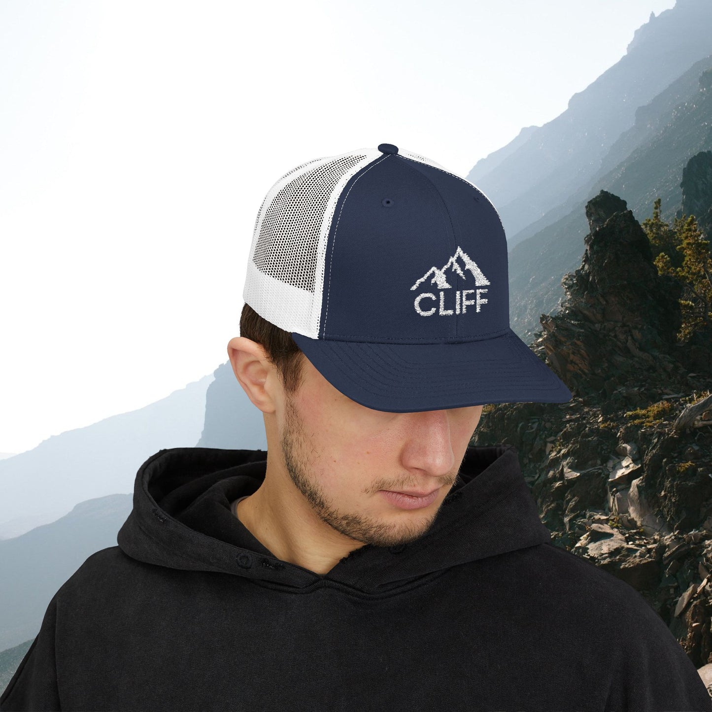 Mountain Cliff Snapback Trucker Cap - Perfect for Outdoor Adventures