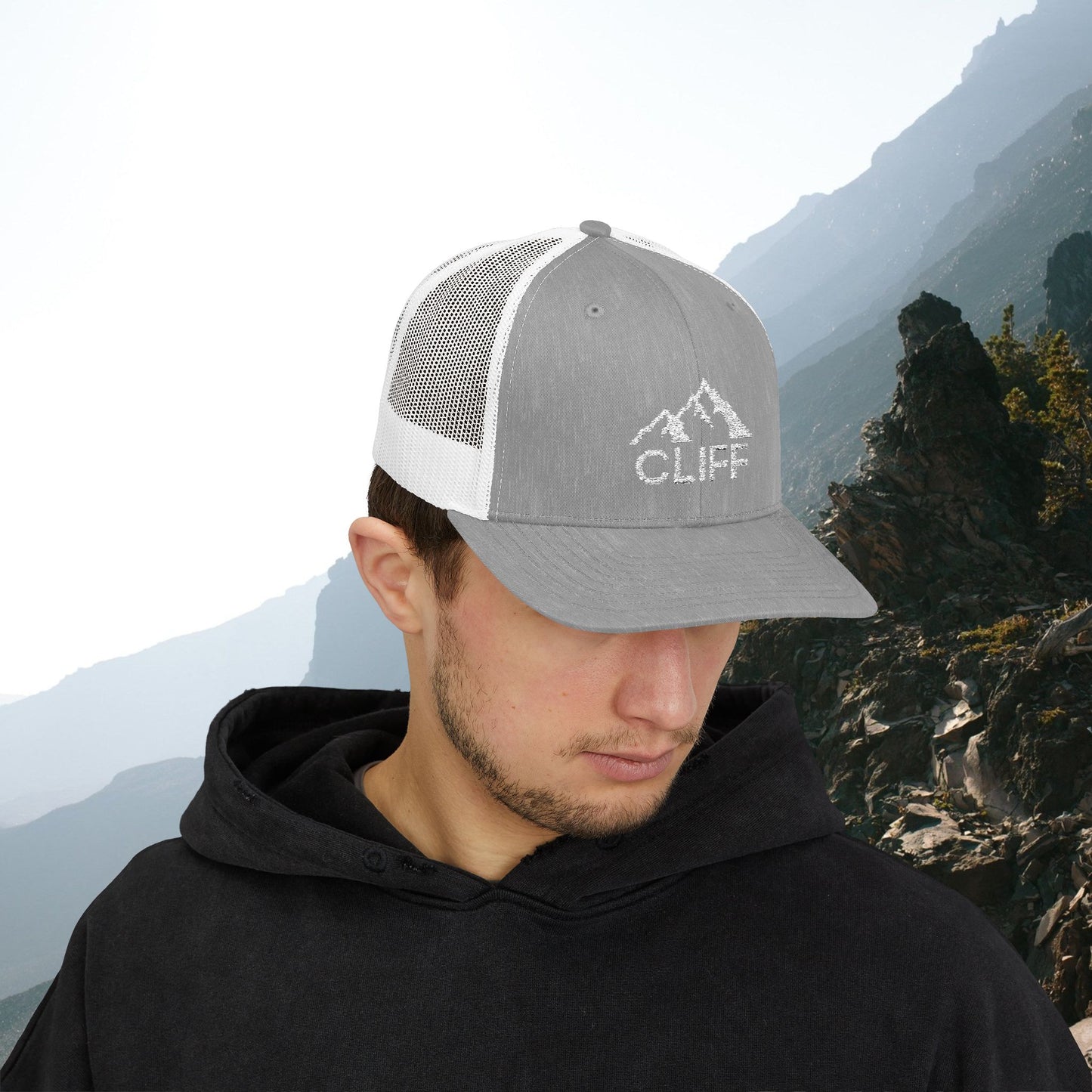Mountain Cliff Snapback Trucker Cap - Perfect for Outdoor Adventures
