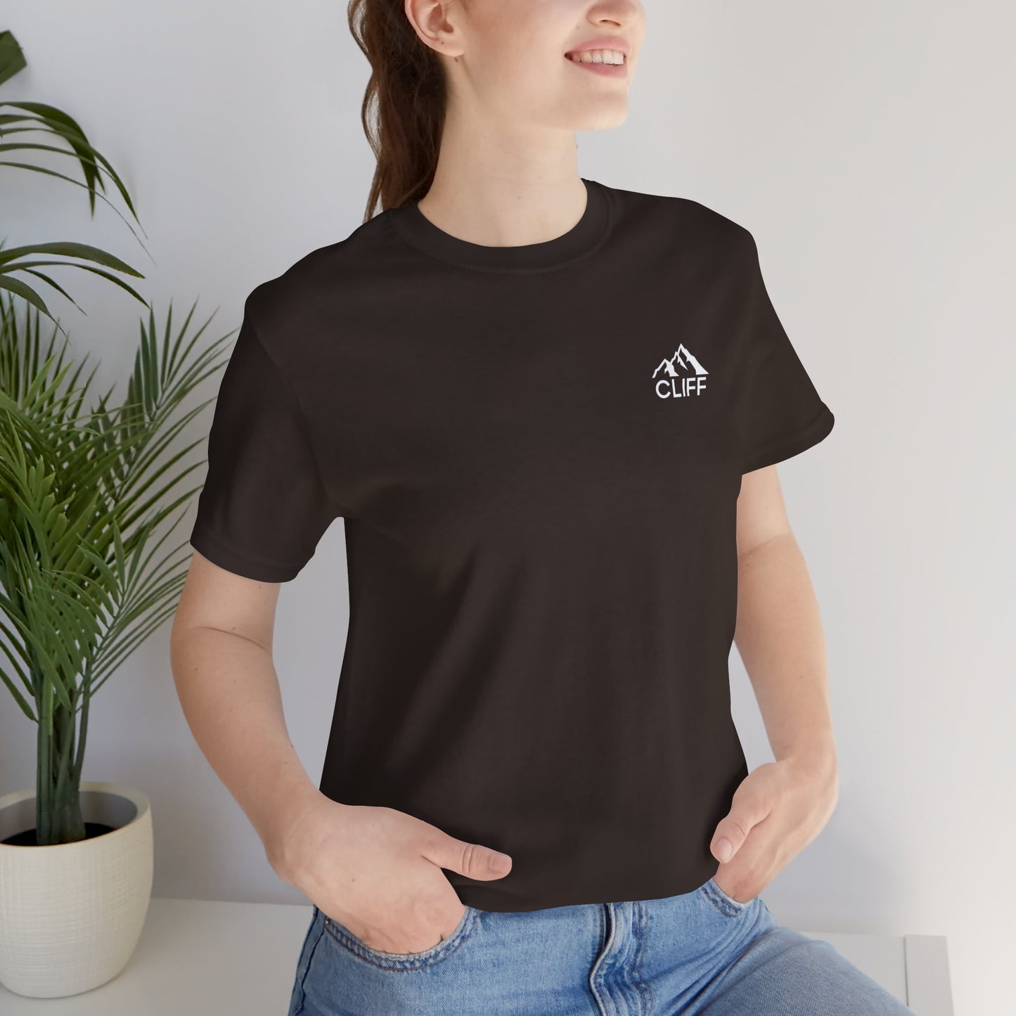 Adventure Awaits Unisex Short Sleeve Tee - Cliff Design