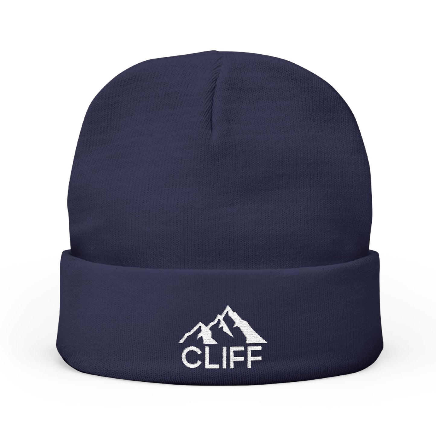 Mountain Adventure Knit Beanie with Embroidery - Cliff