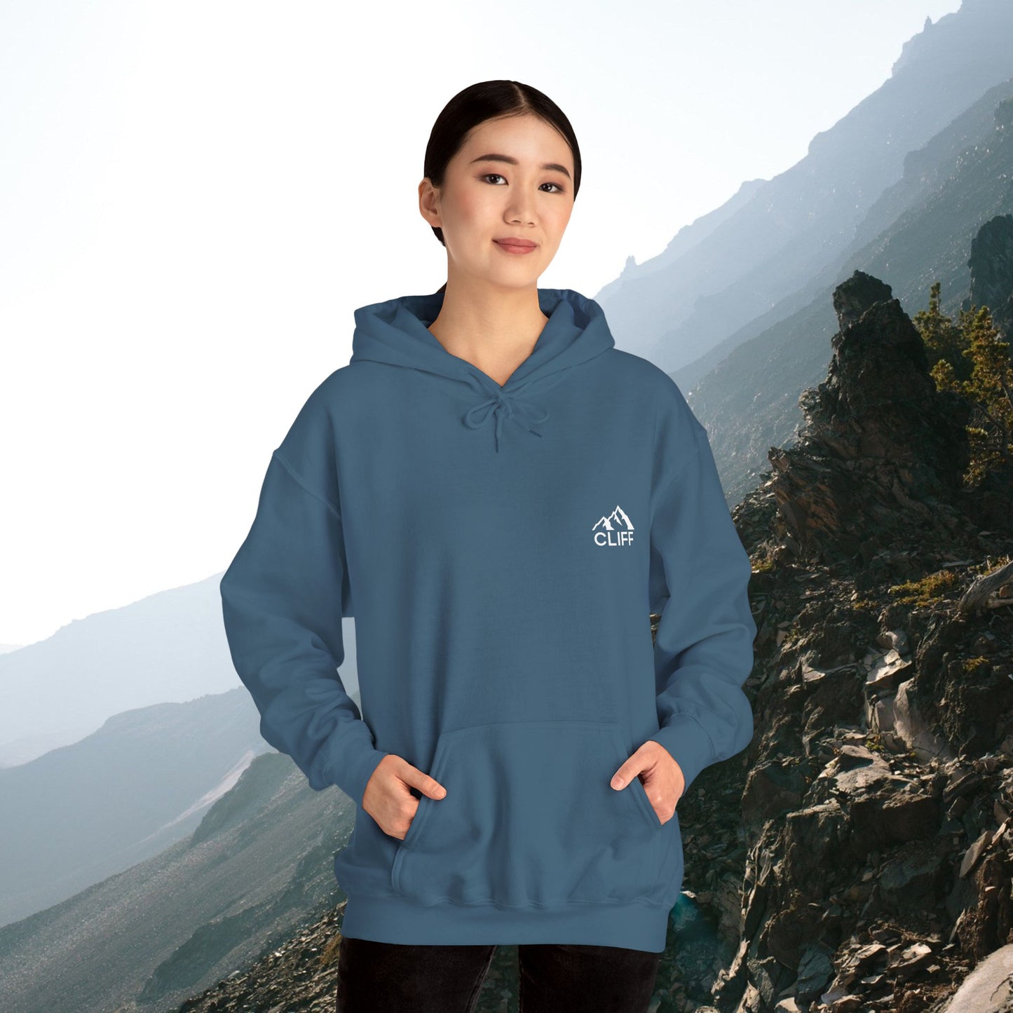 Cozy Cliff Unisex Hooded Sweatshirt - Perfect for Outdoor Adventures