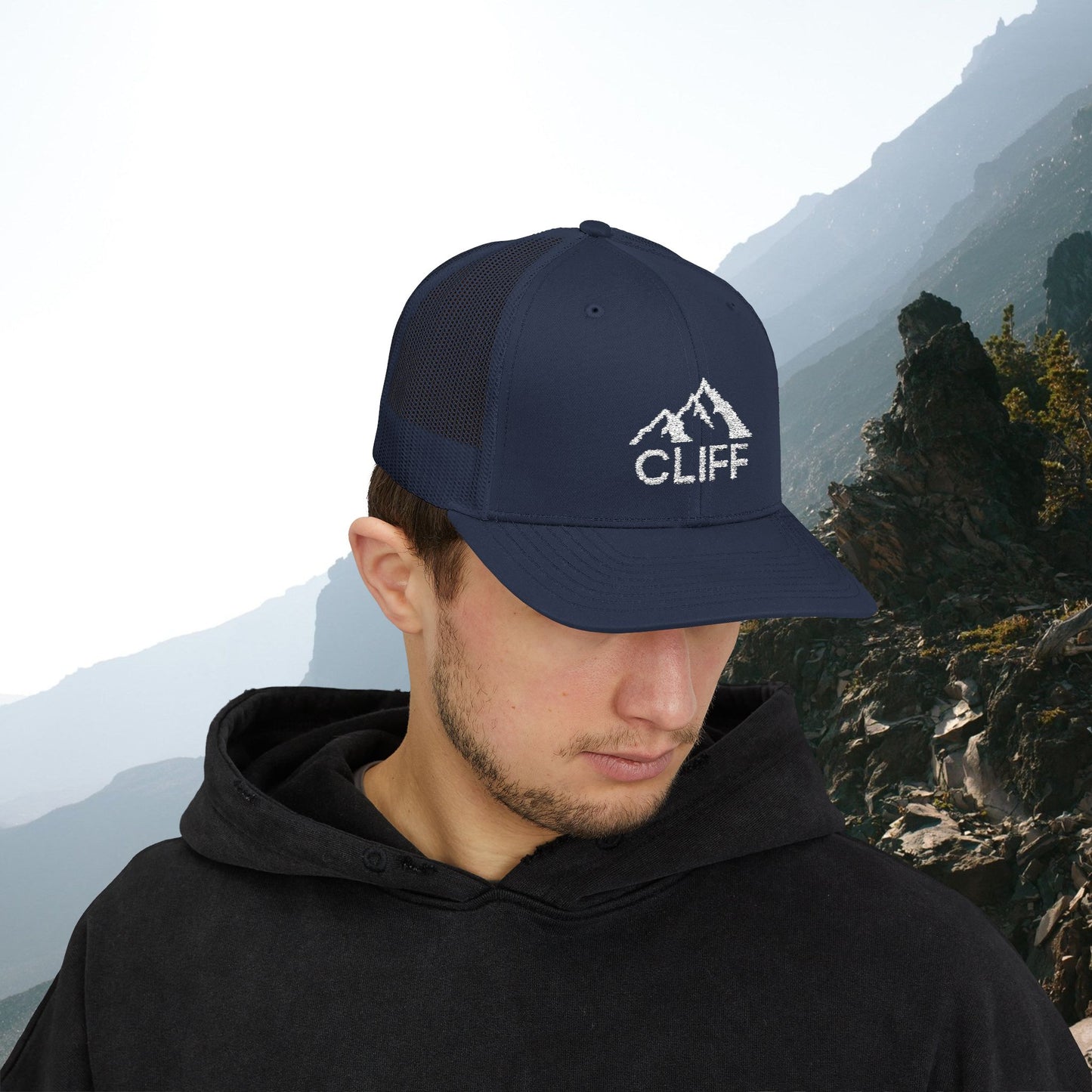 Mountain Cliff Snapback Trucker Cap - Perfect for Outdoor Adventures