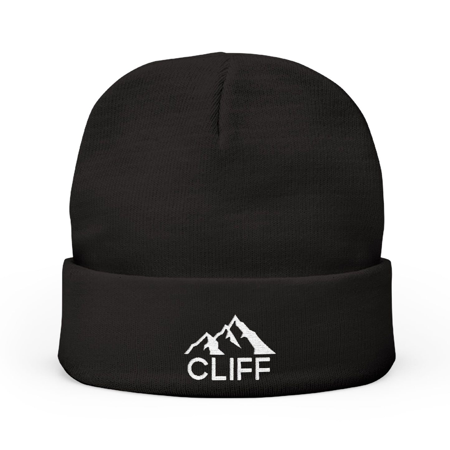Mountain Adventure Knit Beanie with Embroidery - Cliff