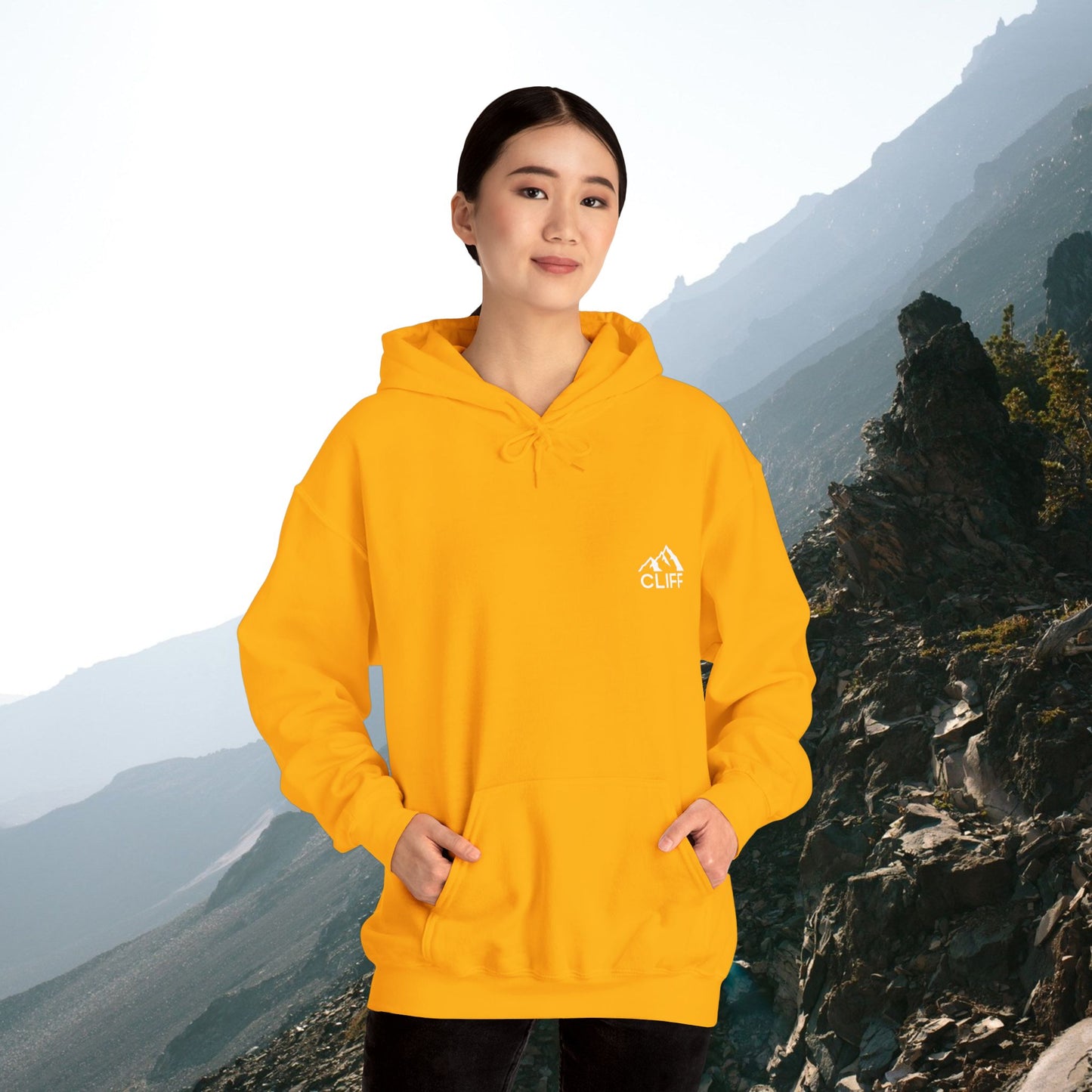 Cozy Cliff Unisex Hooded Sweatshirt - Perfect for Outdoor Adventures