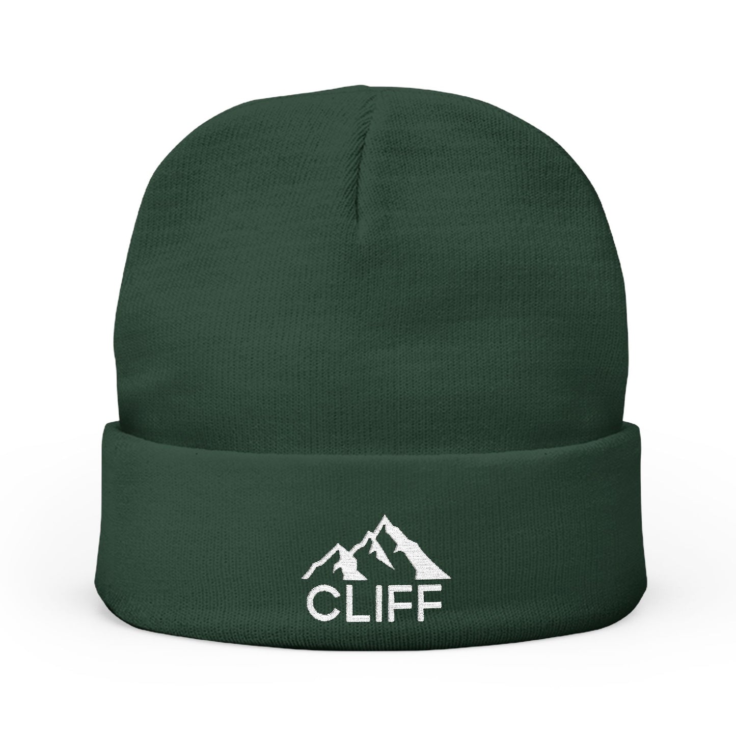 Mountain Adventure Knit Beanie with Embroidery - Cliff